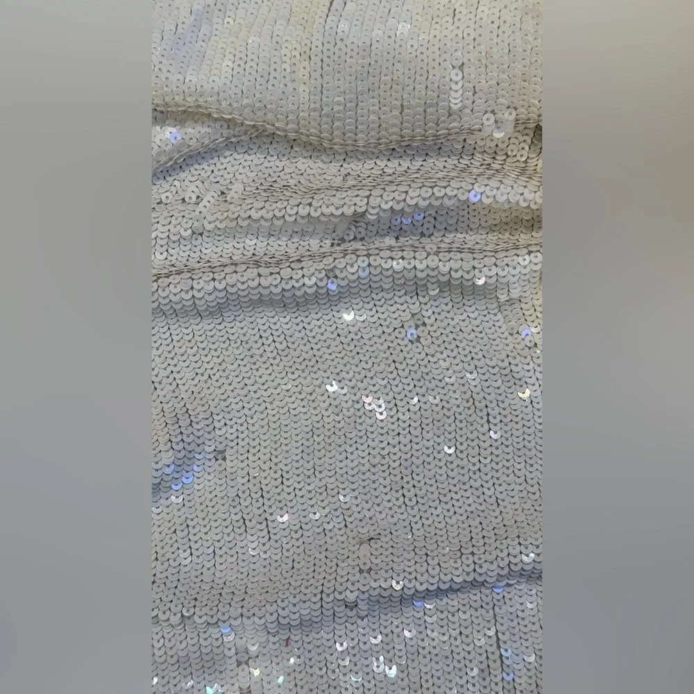 Twin-Set Simona Barbieri White Sequin Dress XS Silk Blend Party Cocktail Italy - Picture 2 of 5